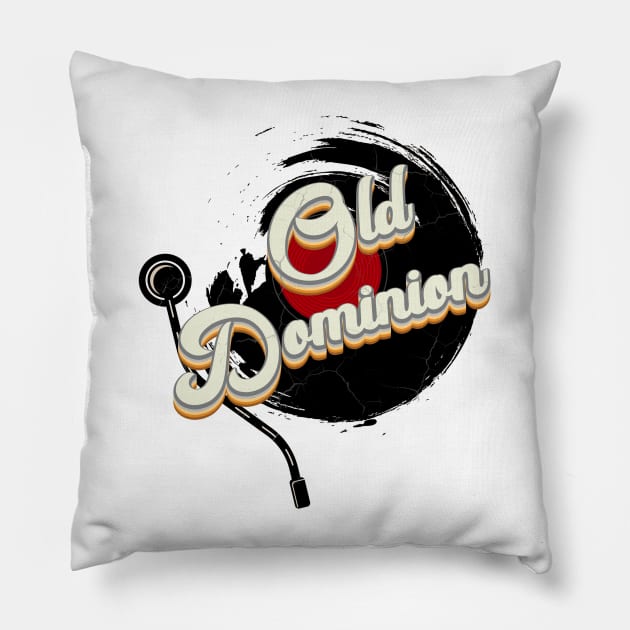 Vinyl Retro Style - Old Dominion Pillow by Quartz Piorus