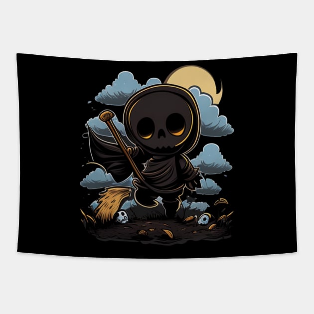 Cartoon death Tapestry by Crazy skull