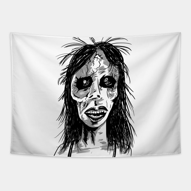 Zombie Woman Tapestry by Black Snow Comics