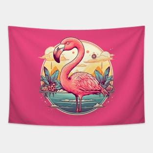 Pink Flamingo Travel Tapestry