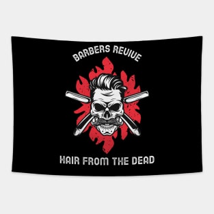 Barbers Revive Hair From the Dead Funny Barbershop Barber Tapestry