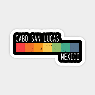 Cabo San Lucas Mexico Vacation Vintage Rainbow Design Magnet