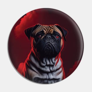 a pug in the sky portrait painting Pin