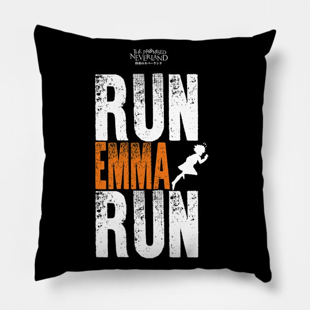 THE PROMISED NEVERLAND: RUN EMMA RUN Pillow by FunGangStore