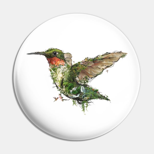 Ruby Throated Hummingbird Pin by barrettbiggers