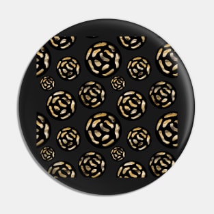 Black Circles with Golden Stripes Pin