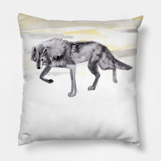 Arctic wolf #3 Pillow by belettelepink