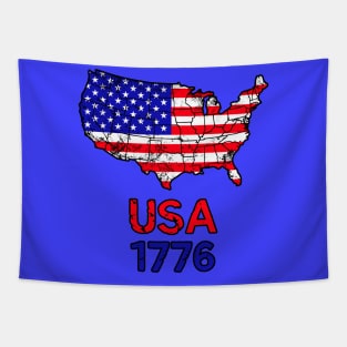 American flag USA Map 1776 Tapestry