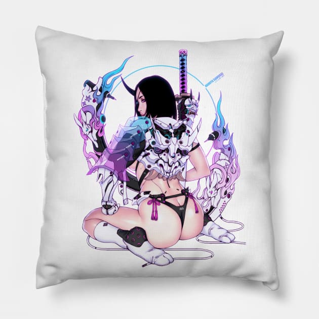 Hannya Samurai Pillow by Pan_Ren_Wei