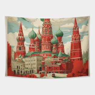 Russia Vintage Tourism Poster Tapestry