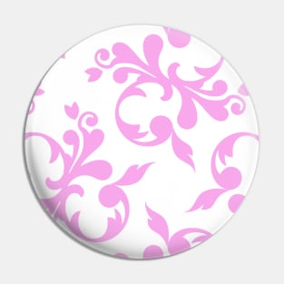 Abstract Pink Victorian Flower Pattern Pin