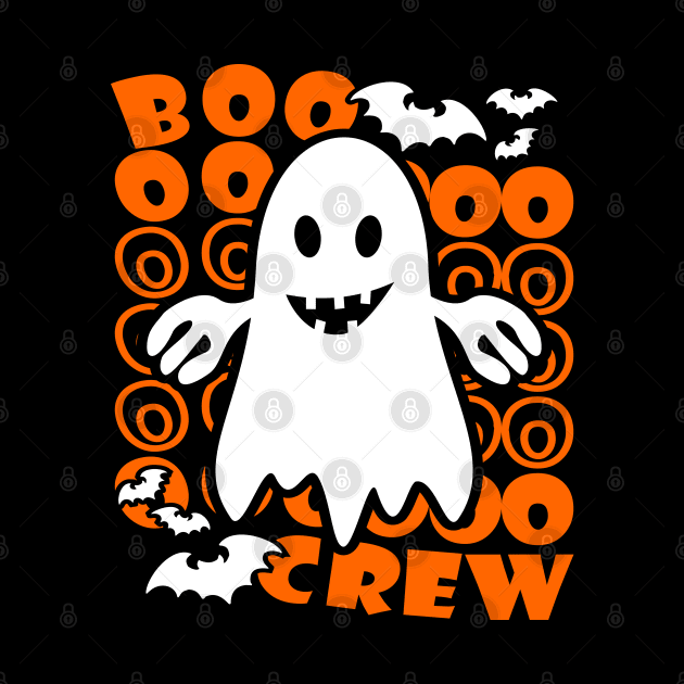 Boo Crew Halloween Ghost Text Orange by JaussZ