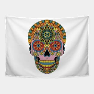 Psychedelic Skull Colourful Design Tapestry