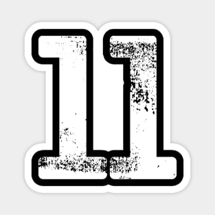 Number 11 T-Shirt Vintage Eleven Tee Sports Design Magnet