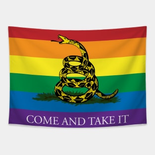 Rainbow Gadsden Come and Take It Tapestry