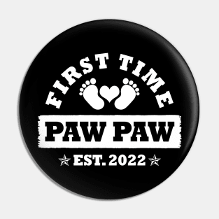 First Time Paw Paw Est 2022 Funny Father's Day Gift Pin