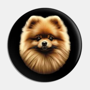 Pomeranian Perfection: Exquisite Detailed Face Design Pin