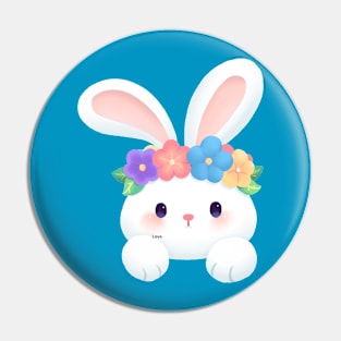 cute rabbit with flower crown Pin