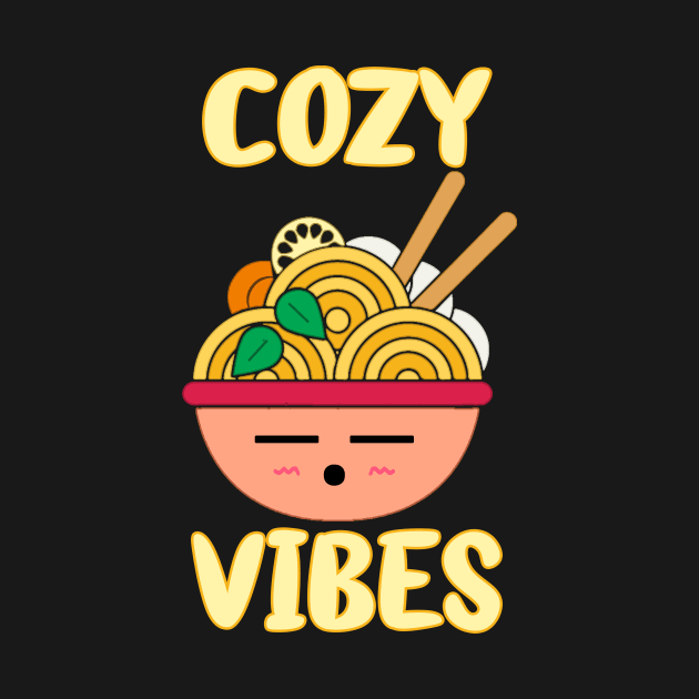 Cozy Vibes with Ramen Noodles for Umami Comfort Food by GraviTeeGraphics