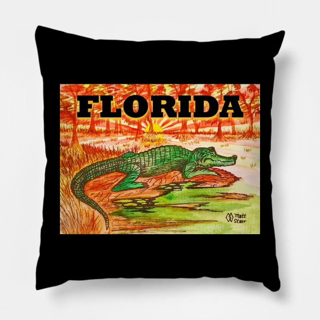 Florida alligator Pillow by Matt Starr Fine Art