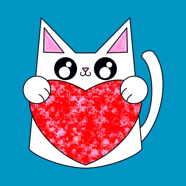 Snow The Cat With Valentine Heart by missmann