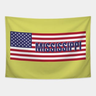 Mississippi State in American Flag Tapestry