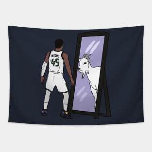 Donovan Mitchell Mirror GOAT (Utah) Tapestry