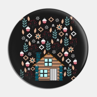 Winter cottage Pin