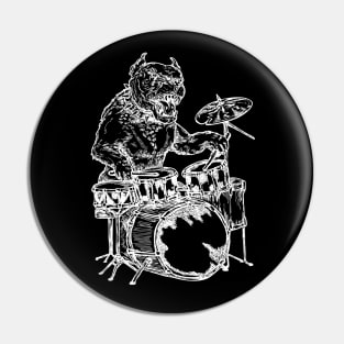 SEEMBO Pitbull Playing Drums Drummer Musician Drumming Band Pin