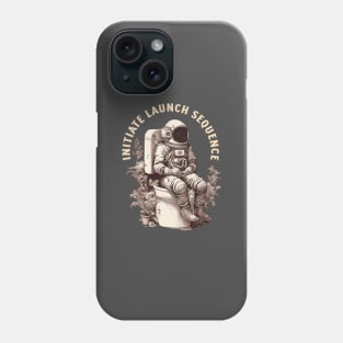 Astronaut on a toilet Initiate Launch Sequence Phone Case