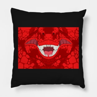 Cherry Red T-Rex Face Pillow