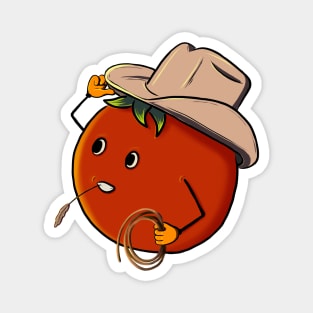 Country Cowboy Tomato Magnet