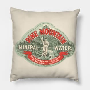 Vintage Pine Mountain Mineral Water Label Pillow