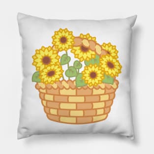 Yellow Summer Sunflower Basket Pillow