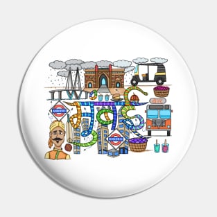 Mumbai City Doodle - Travel Lover Pin