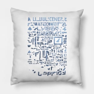 strange alien text pattern on Tshirt Pillow