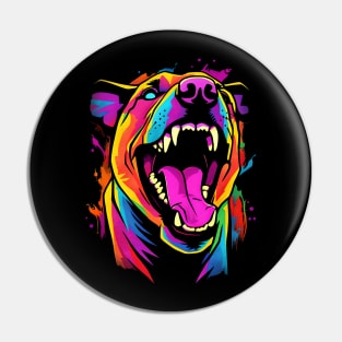 Retro Pop art Pitbull Dog Breed Art Pin