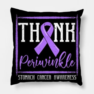 Stomach Cancer Awareness Gastric Support Periwinkle Ribbon Pillow