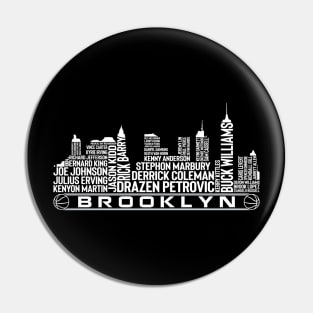 Brooklyn Basketball Team All Time Legends, Brooklyn City Skyline Pin