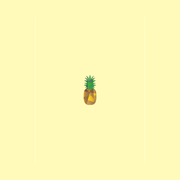 Geometric pineapple on a yellow background by LPR