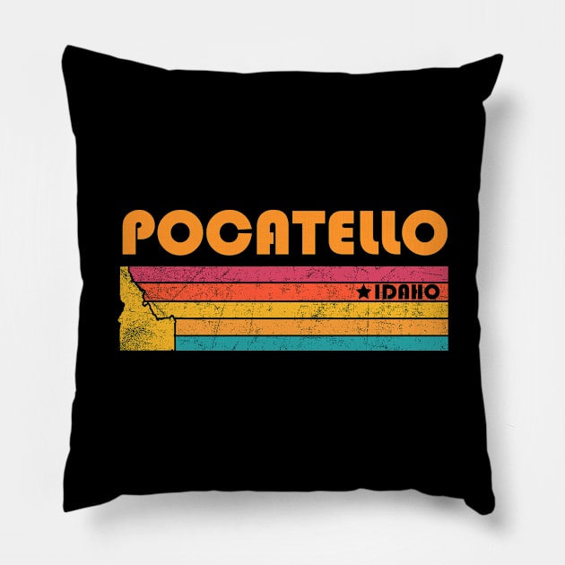 Pocatello Idaho Vintage Distressed Souvenir Pillow by NickDezArts