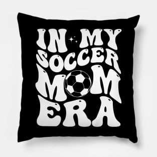 In My Soccer Mom Era Groovy Retro Mama Soccer Pillow