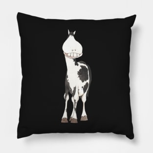 Horse, with perfect teeth! Give us a smile! Black and White Horsey. Pillow