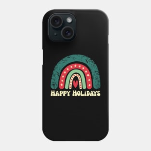 Happy Holidays Christmas Rainbow Phone Case