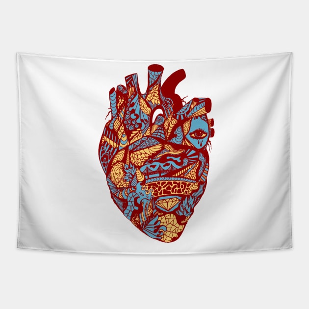 Pastel Cream Transparent Heart Tapestry by kenallouis