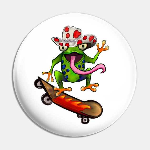 Frog 5 pack Kawaii Froggy Skateboarding Cute Frog in Texas red cowboy hat Funny toad toads amphibian tadpole Green Red eyed tree frogs rain forest Lizard dragon zoology gift frog Pin by Artonmytee