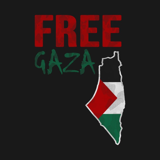 Free Gaza, Palestine Map, Save Palestine by Jakavonis