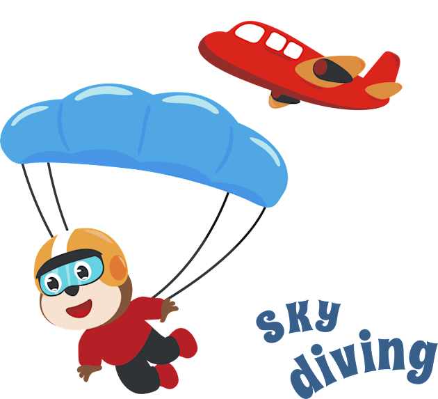 Vector illustration of a cute skydiver. Kids T-Shirt by KIDS APPAREL