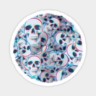 Glitch Skull Pattern Magnet