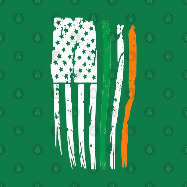 Irish American Flag T-Shirt St. Patrick's Day Ireland by ADKApparel